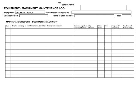 equipment logs centrifugal pump plant|equipment maintenance log printable.